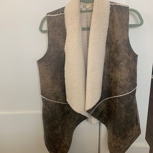JACK Faux Leather & Shearling Vest